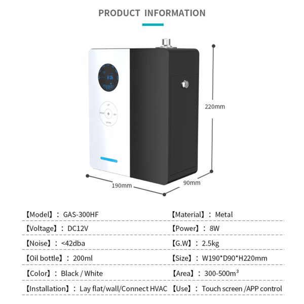 09 HVAC Scent Diffuser 3000m³ Coverage Smart App Control GAM-2000HF