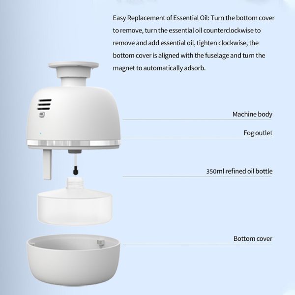 Waterless Hotel Scent Diffuser 300-500m³ Coverage Bluetooth Cold Air Diffusion GAS-201F