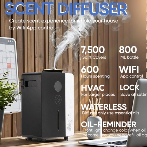5 Smart Scent Diffusers 300-500m³ Coverage Hotel Office WiFi & Bluetooth GAS-300HF
