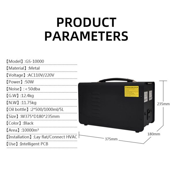 GS-10000-9 HVAC Scent Diffuser 10000m³ WiFi & Bluetooth Cold Air Diffusion GS-10000